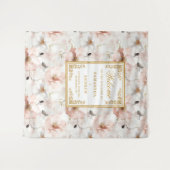 Tapisserie de mariage florale dorée rose poussiére (Devant (Horizontal))