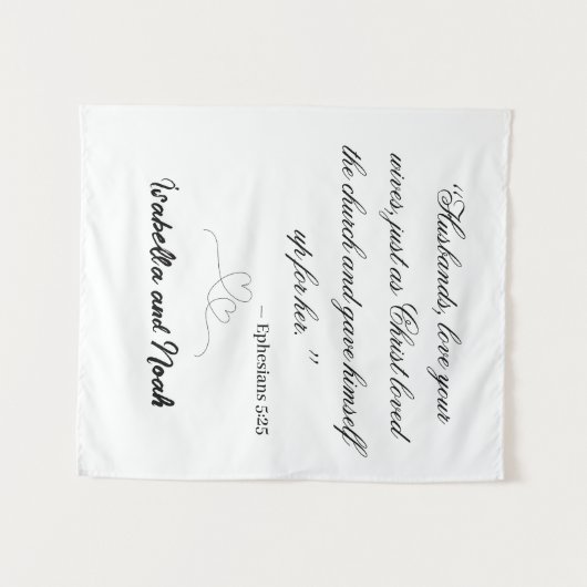 Tapisserie de mariage personnalisée (Devant (Horizontal))