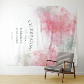 Tapisserie de mariage rose poudrée élégante et chi (En situation (horizontale))