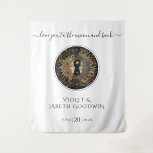 Tapisserie de mariage soleil lune céleste