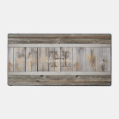 Tapisserie de monogramme rayée gris ton bois rusti (Recto)