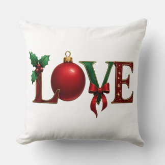 Tapisserie de Noël LOVE Typographie Oreiller Ornem