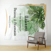 Tapisserie de palmiers tropicaux de mariage de bie (En situation (horizontale))