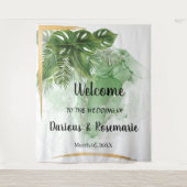 Tapisserie de palmiers tropicaux de mariage de bie (Devant)