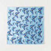 Tapisserie de papillons bleus (Devant (Horizontal))