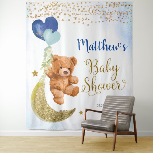 Tapisserie de signe de Baby Shower de ballon d'our (En situation)
