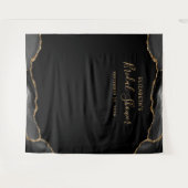 Tapisserie de stand photo de mariage noir or agate (Devant (Horizontal))