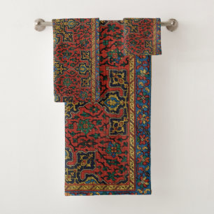 Tapisserie de tapis persan rouge bleu classique
