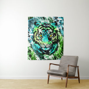 Tapisserie de tigre - Tapisserie colorée des yeux