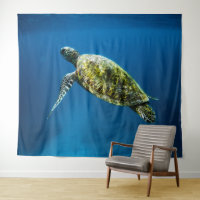 Tapisserie de tortues de mer bleu