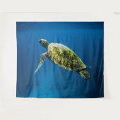 Tapisserie de tortues de mer bleu (Devant (Horizontal))