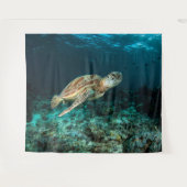 Tapisserie de tortues de mer bleu (Devant (Horizontal))