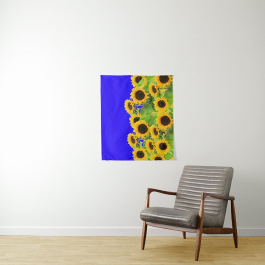 Tapisserie de tournesol - Couleurs du drapeau ukra (En situation)