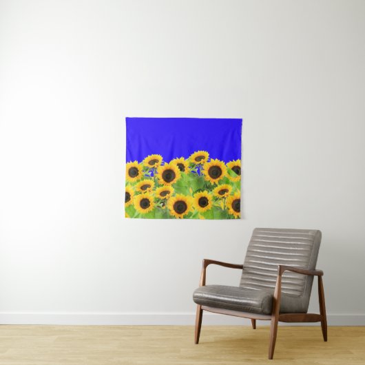 Tapisserie de tournesol - Couleurs du drapeau ukra (En situation (horizontale))