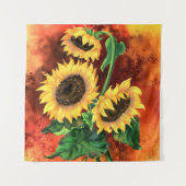 Tapisserie de trois tournesols - Peinture (Devant)