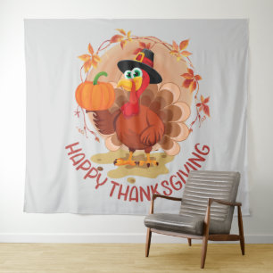 Tapisserie de typographie de Thanksgiving joyeux