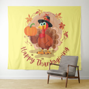 Tapisserie de typographie de Thanksgiving joyeux