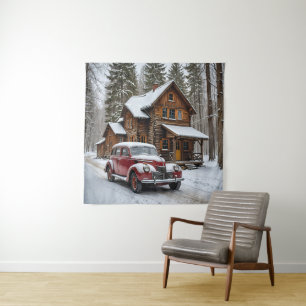 Tapisserie de voiture antique d'hiver