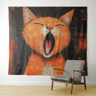 Tapisserie de Yawning Cat