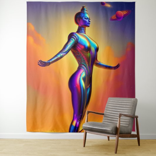 Tapisserie de yoga spirituel (En situation)