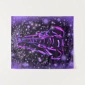Tapisserie d'éléphant violet marchant dans la nuit (Devant (Horizontal))