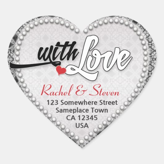 Tapisserie Diamond Argent Avec Sticker Coeur Amour (Devant)