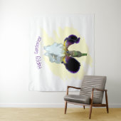 Tapisserie d'iris violet et blanc (En situation)