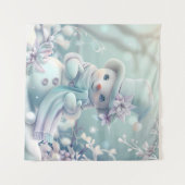 Tapisserie Dreamy Snowman de Noël (Devant (Horizontal))