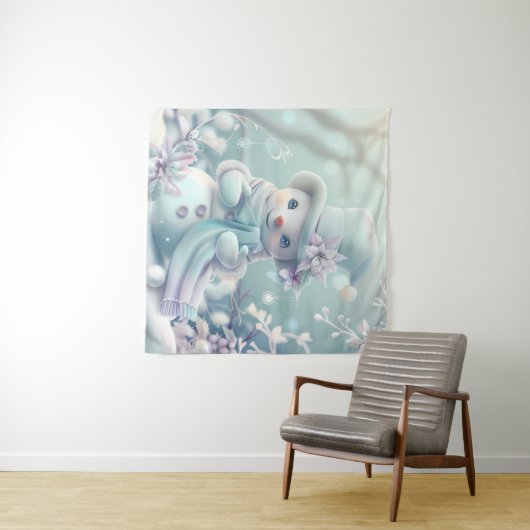 Tapisserie Dreamy Snowman de Noël (En situation (horizontale))