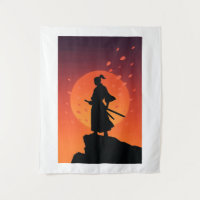 Tapisserie du coucher de soleil du samouraï – Art 