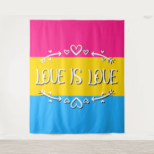 Tapisserie du drapeau de fierté pansexuelle « L'am