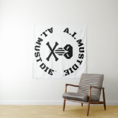 Tapisserie du logo A.I. Must Die™ (En situation (horizontale))