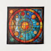 Tapisserie du système solaire en verre tendu (Devant (Horizontal))