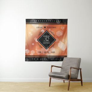 Tapisserie élégante 32e Anniversaire de Mariage Br