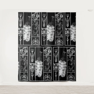 Tapisserie élégante personnalisée en noir et blanc