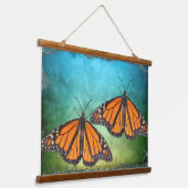 Tapisserie en bois avec papillons monarques (Angulaire)