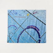 Tapisserie en mosaïque bleue Abstraite (Devant (Horizontal))