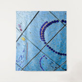 Tapisserie en mosaïque bleue Abstraite (Devant)