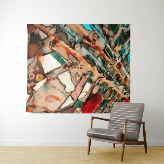 Tapisserie en mosaïque colorée (En situation (horizontale))