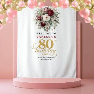 Tapisserie Florale de Teint Artistique pour 80e An