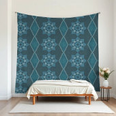 Tapisserie florale feuillue turquoise Octogone et