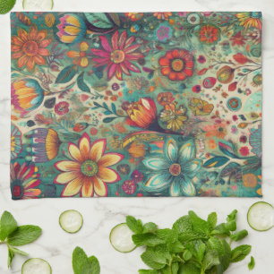 Tapisserie florale Serviette de cuisine
