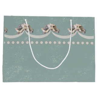 Tapisserie florale victorienne en sac cadeau vert