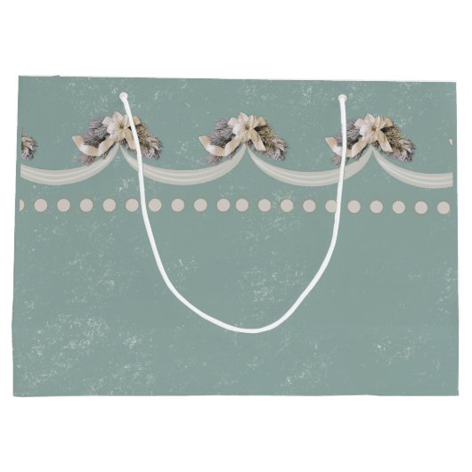 Tapisserie florale victorienne en sac cadeau vert (Dos)