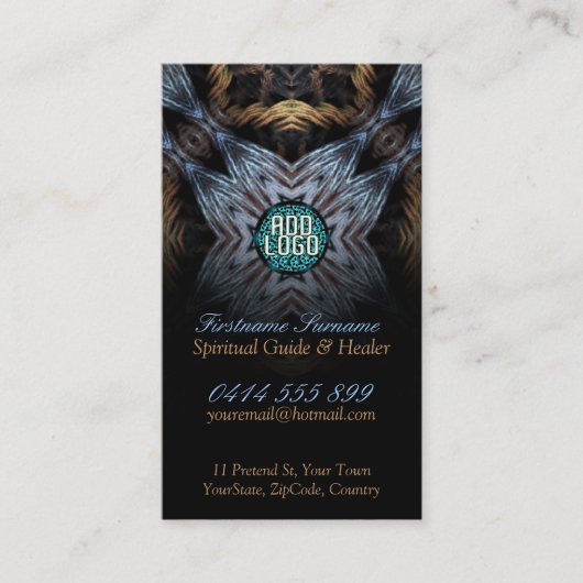 Tapisserie fractale avec Cartes de visite de logo (Devant)