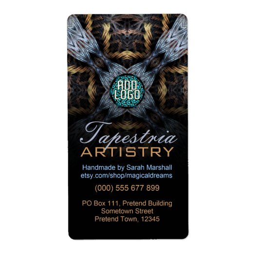 Tapisserie fractale avec logo Étiquette d'entrepri (Devant)
