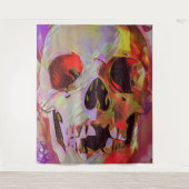 Tapisserie graphique de crâne (Devant)