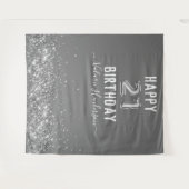 Tapisserie Grise et Argentée Joyeux 21e Anniversai (Devant (Horizontal))