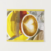 Tapisserie italienne de café de coeur d'Amoreccino (Devant (Horizontal))