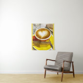 Tapisserie italienne de café de coeur d'Amoreccino (En situation)